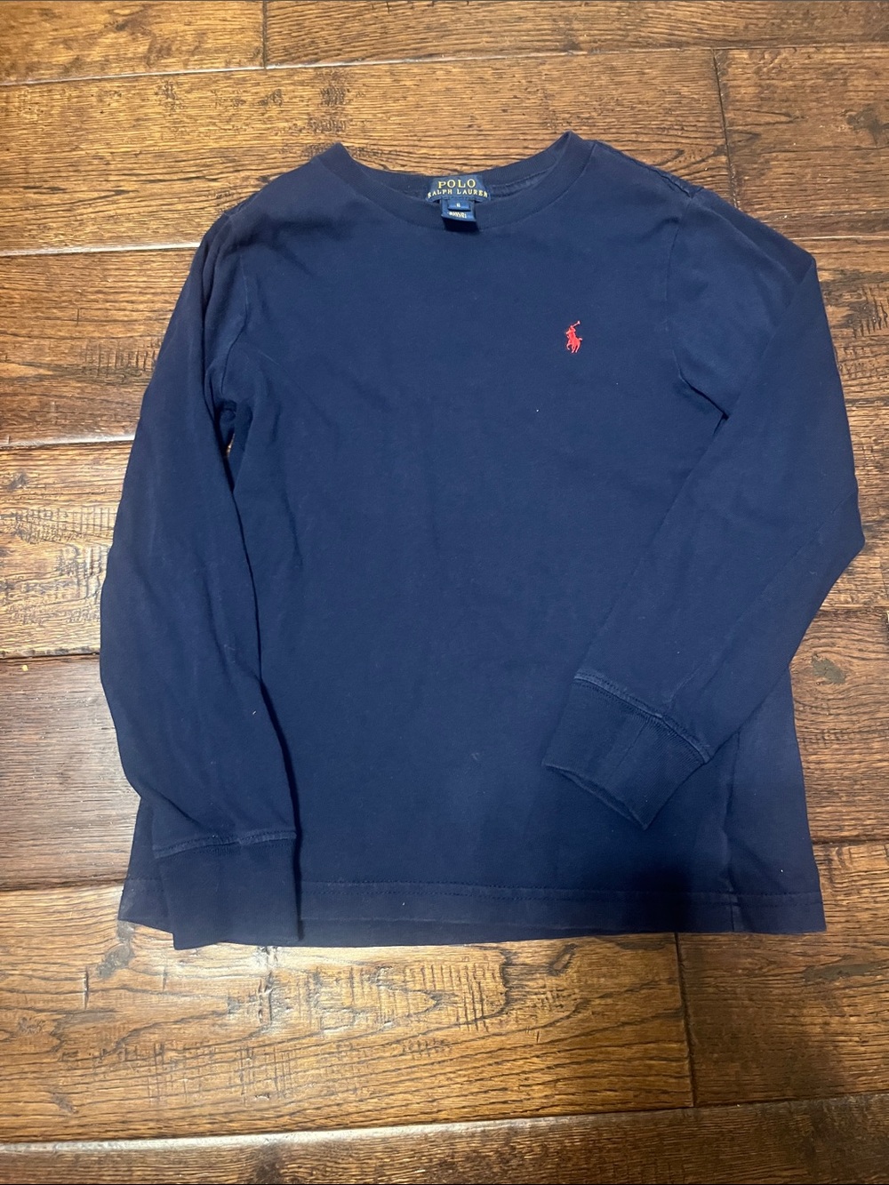 Polo by Ralph Lauren Navy Long Sleeve Tee with Red Pony